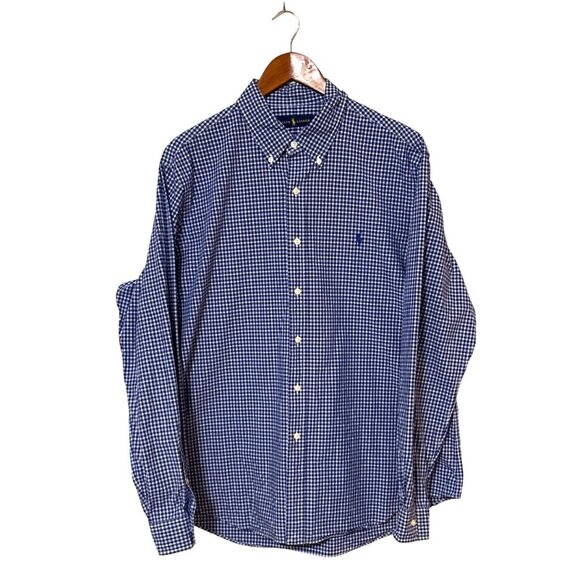 Ralph Lauren Other - Ralph Lauren Mens Blue Gingham Check Button-Down Shirt XL Cotton Classic Fit